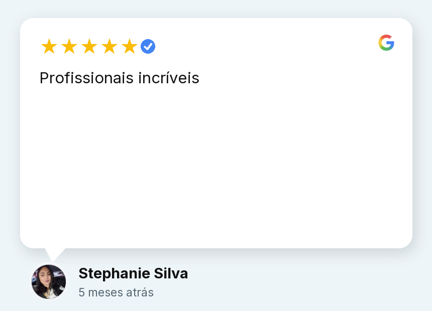 Avaliação de Stephanie Silva: Profissionais incríveis.